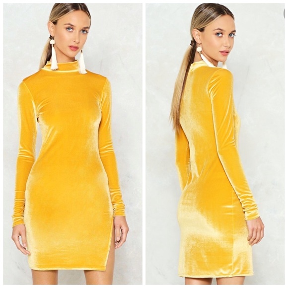 Nasty Gal Dresses & Skirts - NWT Nastygal Slit Second Velvet Dress